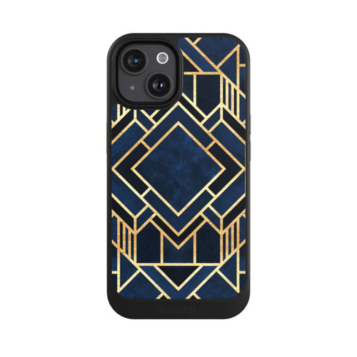 Apple iPhone 15 NIVOcore Kunst Deko Blau Golddruck