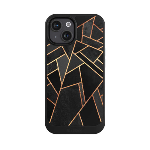 Apple iPhone 15 NIVOcore Schwarze Nacht Gold Druck