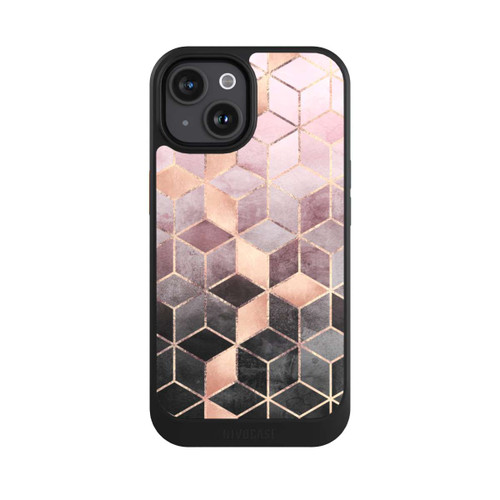 Apple iPhone 15 NIVOcore Pink-grauer Farbverlauf Würfel Druck