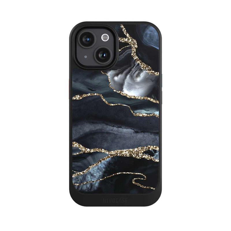iPhone 15 NIVOcore Or marbré foncé Aspect pailleté