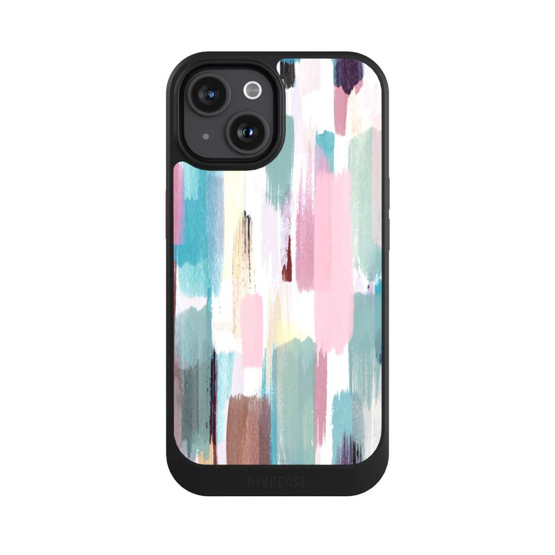 iPhone 15 NIVOcore Abstract Brushstrokes Pastel Shades