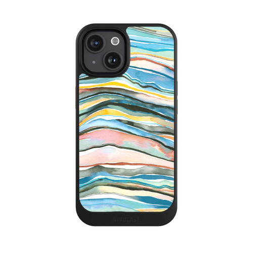 Apple iPhone 15 NIVOcore Achatschichten Aquarellblau
