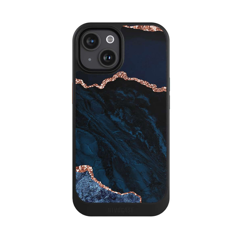 iPhone 15 NIVOcore Nacht Blau Marmor Landschaft