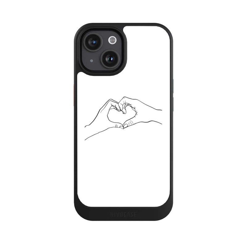 iPhone 15 NIVOcore Herz Hände Line Art