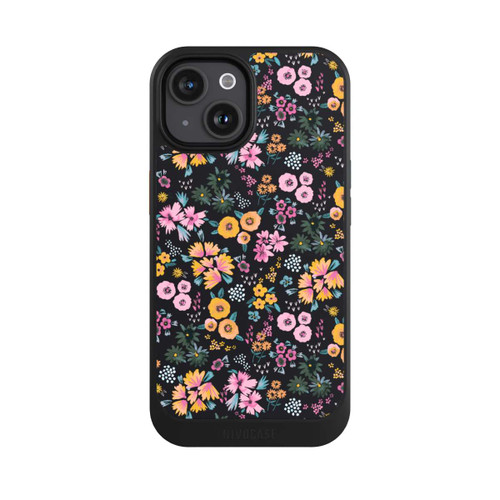Apple iPhone 15 NIVOcore Kleine bunte Blumen Schwarz 2