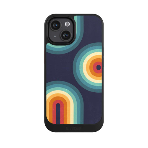 Apple iPhone 15 NIVOcore Double Rainbow on Blue