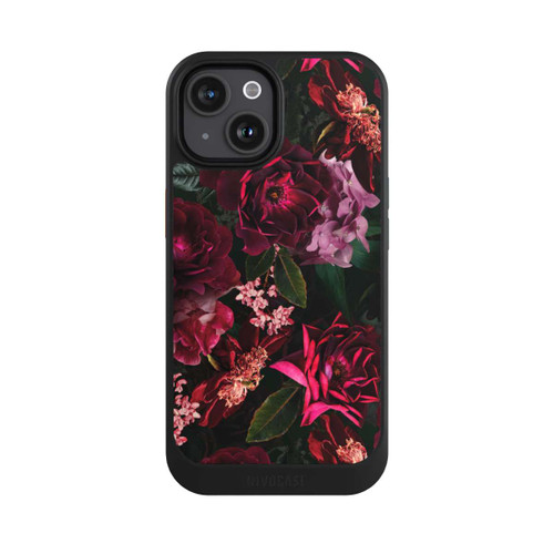 Apple iPhone 15 NIVOcore Dunkle romantische Vintage Rosen und Pfingstrosen