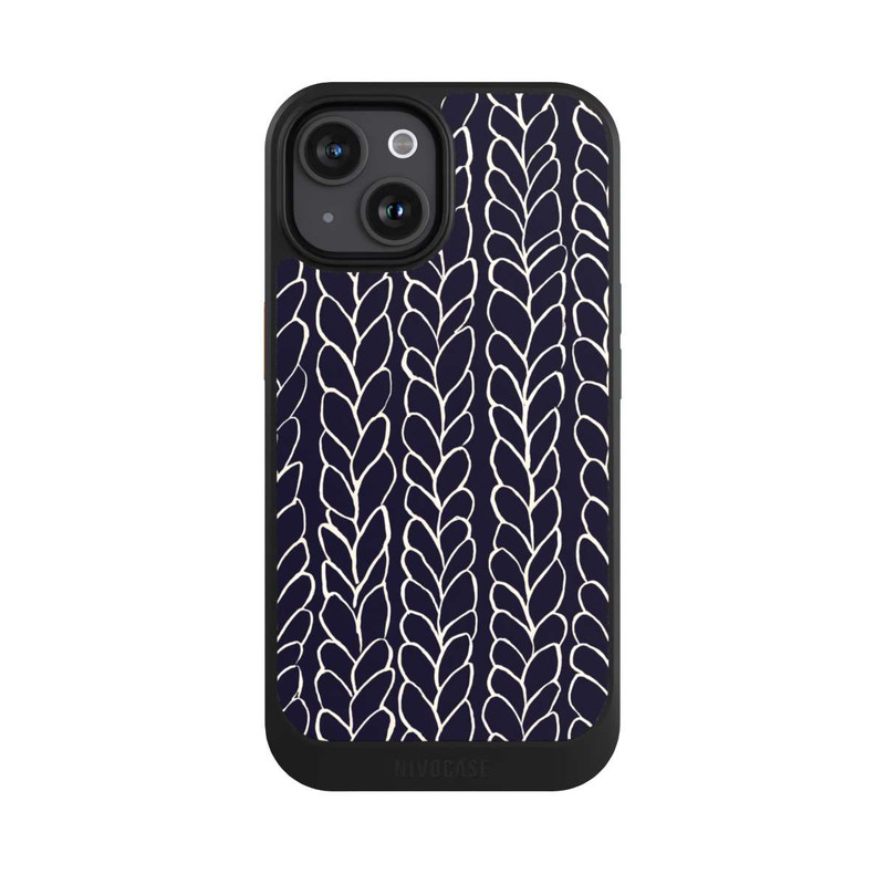iPhone 15 NIVOcore Wool Braids Drawings Navy