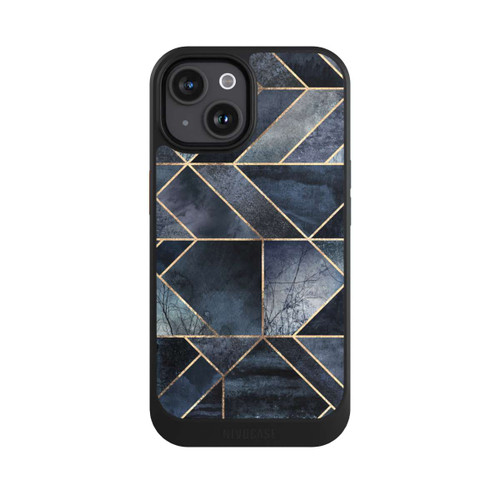 Apple iPhone 15 NIVOcore Abstraktes Natur-Dunkelblau
