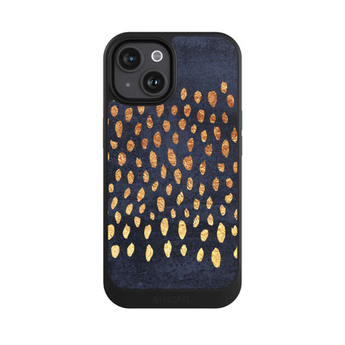 Apple iPhone 15 NIVOcore Muster Gold und Marine