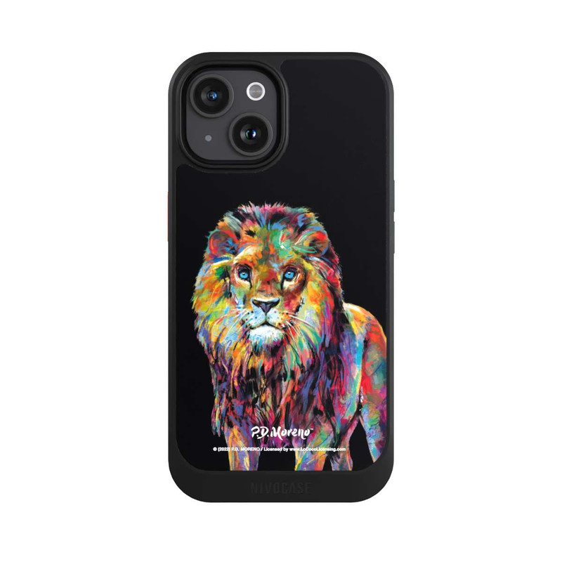 iPhone 15 NIVOcore Löwe Bunte Kunst von P.D. Moreno