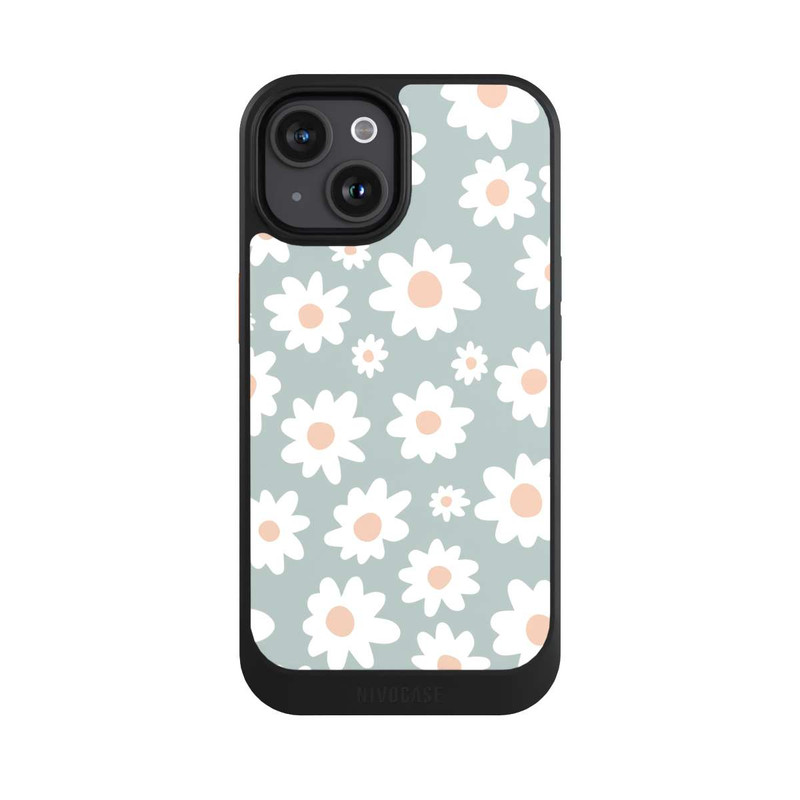 iPhone 15 NIVOcore Gänseblümchen Muster grün