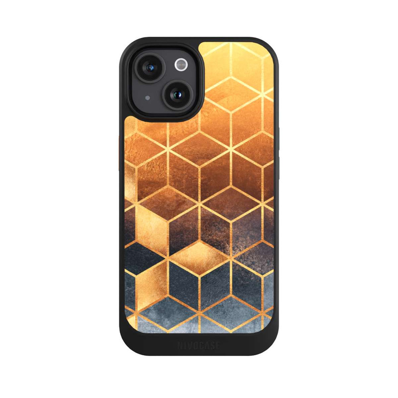 iPhone 15 NIVOcore Würfel goldener Farbverlauf