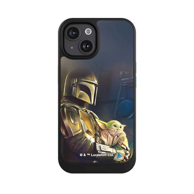 iPhone 15 NIVOcore Mandaloriens et Grogu à l'intérieur du vaisseau