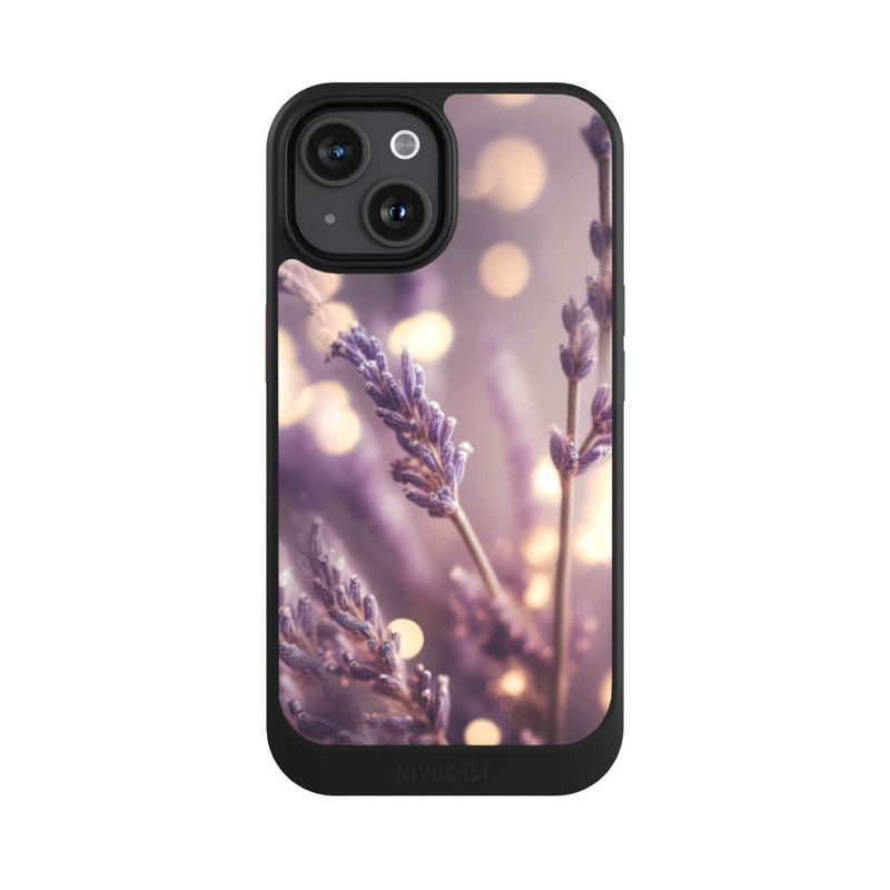 iPhone 15 NIVOcore Lavender Close Up with AI