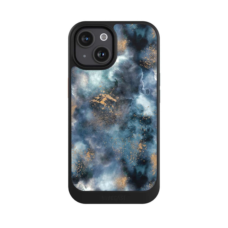 iPhone 15 NIVOcore Smoky Marble Watercolor Navy