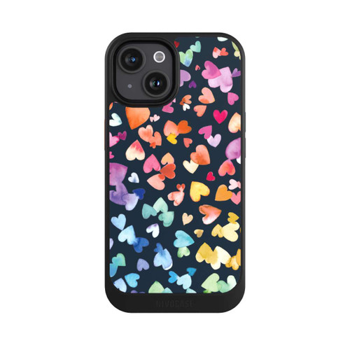 Apple iPhone 15 NIVOcore Valentinstag Herzen Schwarz