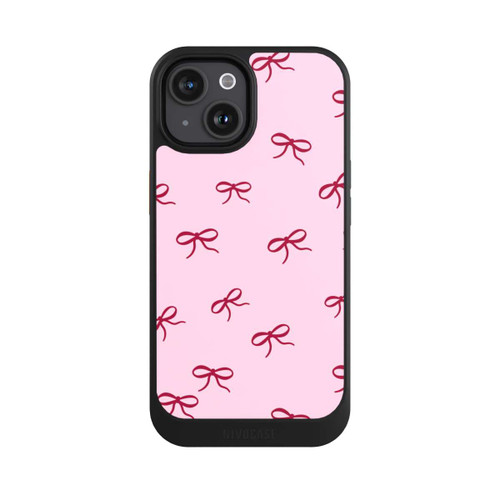 Apple iPhone 15 NIVOcore Schleifen Muster Rot Pink