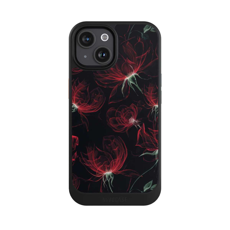 iPhone 15 NIVOcore Tapete mit roten Blumen