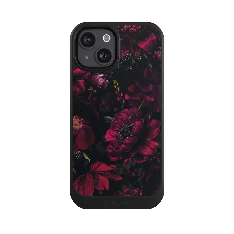 iPhone 15 NIVOcore Dark Red Flower Love