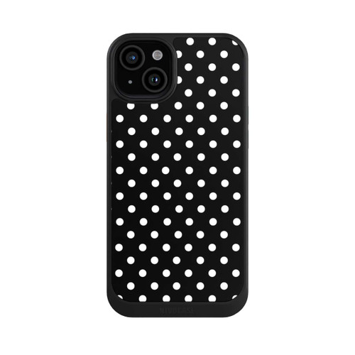 Apple iPhone 15 Plus NIVOcore Polka Dots Schwarz und Weiß