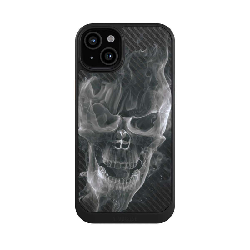 iPhone 15 Plus NIVOcore Smoke Skull Carbon