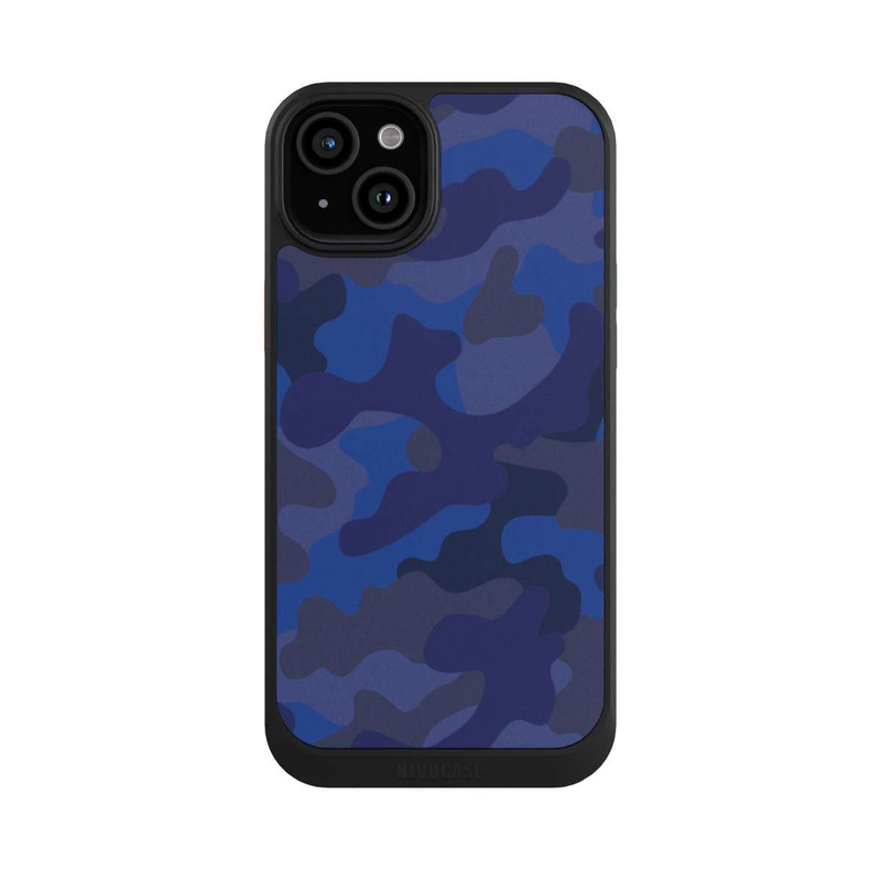 iPhone 15 Plus NIVOcore Camouflage bleu marine