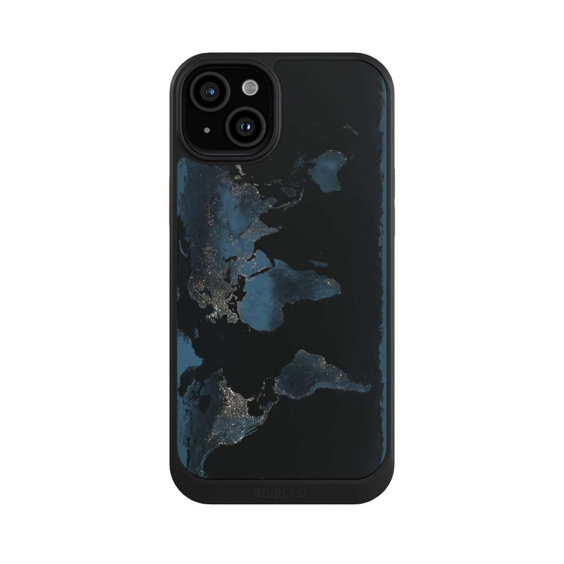 iPhone 15 Plus NIVOcore Carte du Monde Nuit
