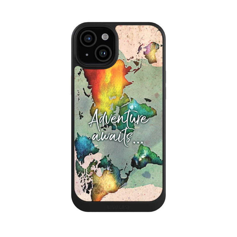 iPhone 15 Plus NIVOcore Worldmap Colourful