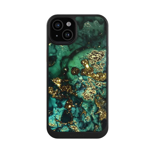 Apple iPhone 15 Plus NIVOcore Cyan Glitzer Marmorlook