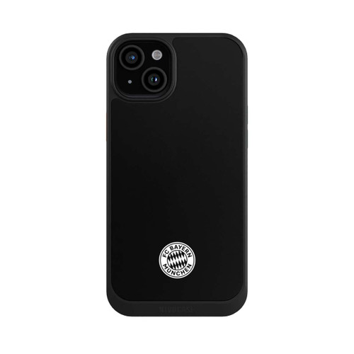 Apple iPhone 15 Plus NIVOcore Klassisches FCB Logo Klein - Weiß auf Schwarz