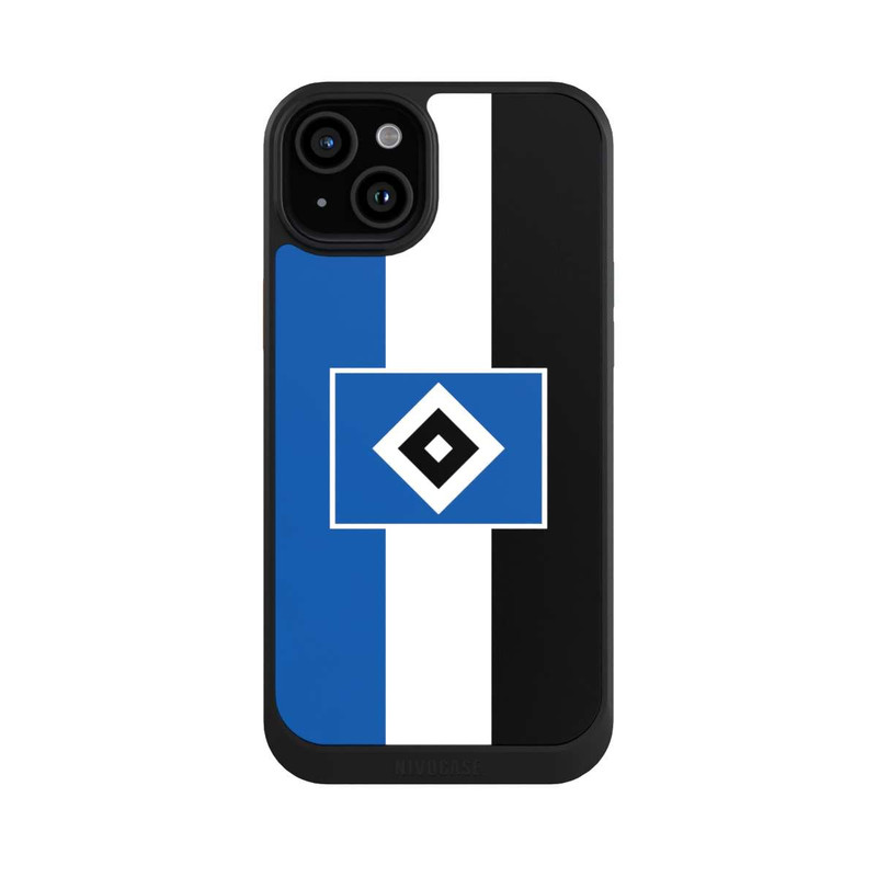 iPhone 15 Plus NIVOcore HSV Streifen - Blau-Weiß-Schwarz