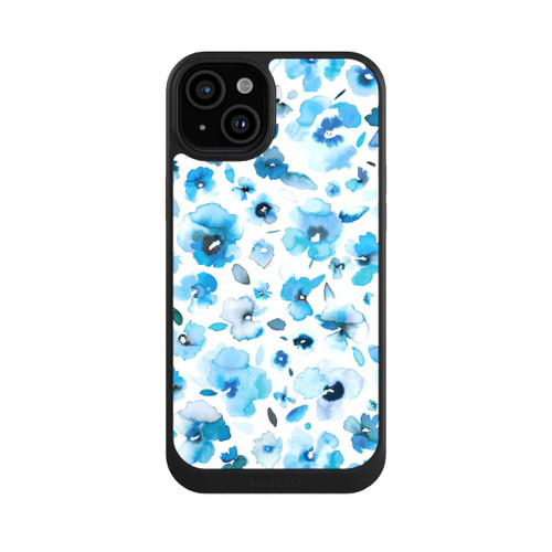 Apple iPhone 15 Plus NIVOcore Blaue tropische Blumen