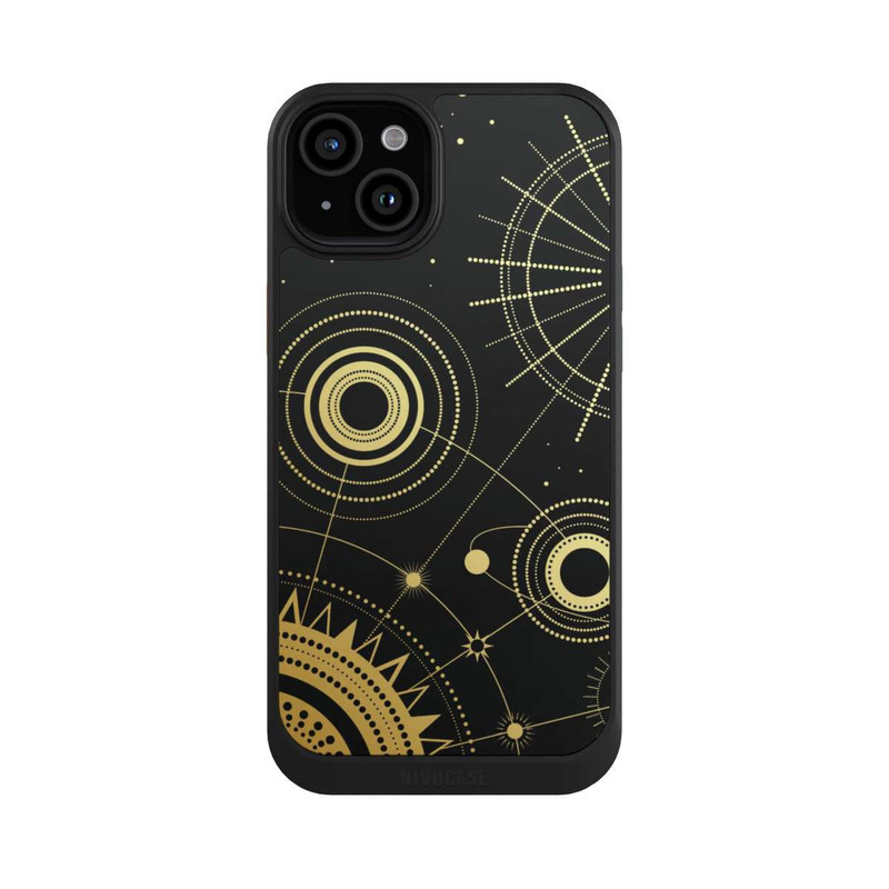 iPhone 15 Plus NIVOcore Le noir et l'or semblent abstraits
