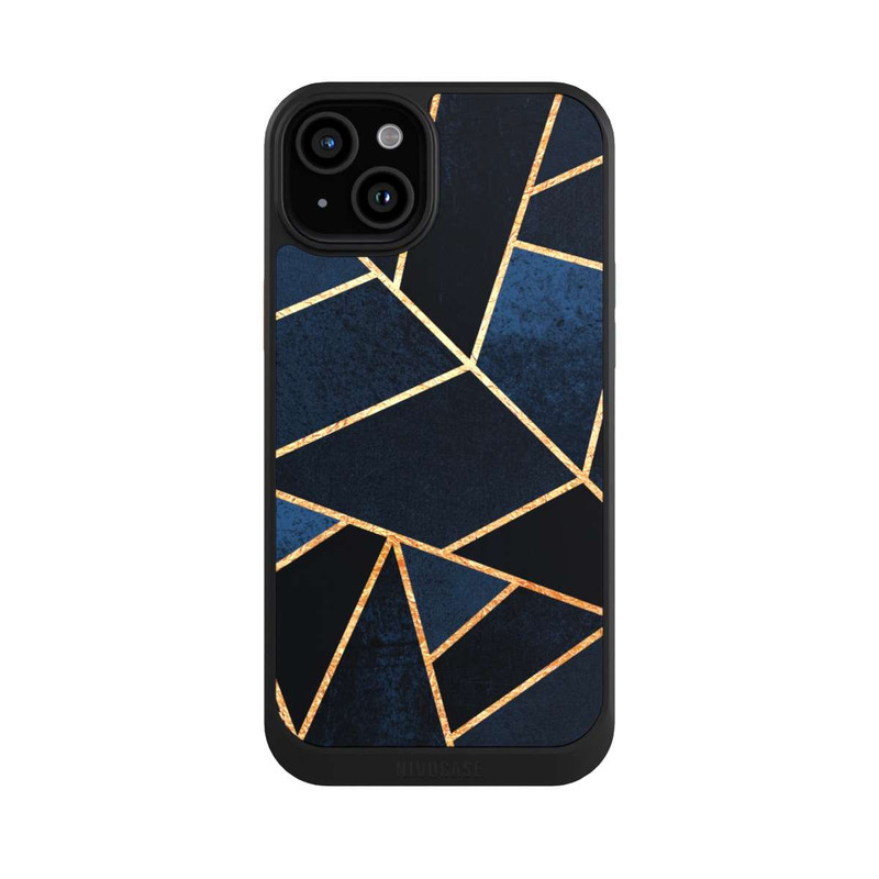 iPhone 15 Plus NIVOcore Imprimé Pierre Or Marine