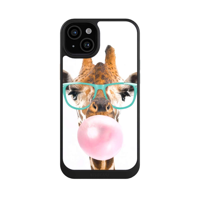 iPhone 15 Plus NIVOcore Giraffe mit Kaugummi