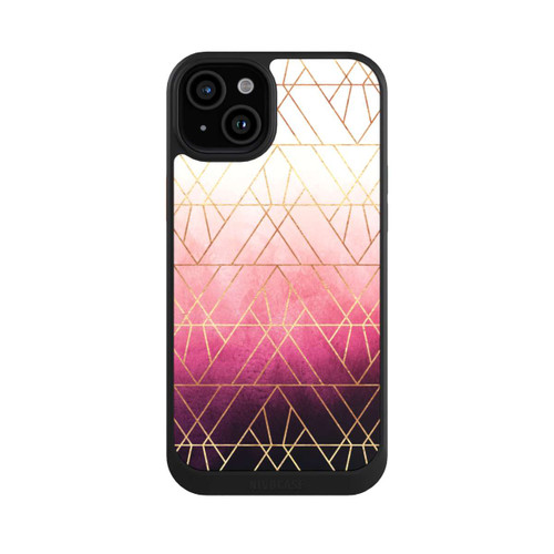 Apple iPhone 15 Plus NIVOcore Pink Ombre Dreiecke Golddruck