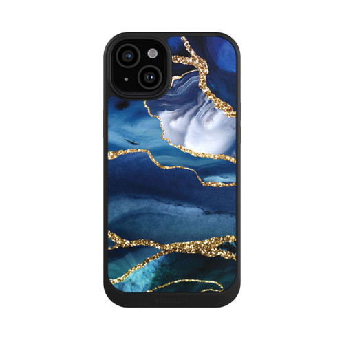 Apple iPhone 15 Plus NIVOcore Aspect marbre bleu pailleté doré