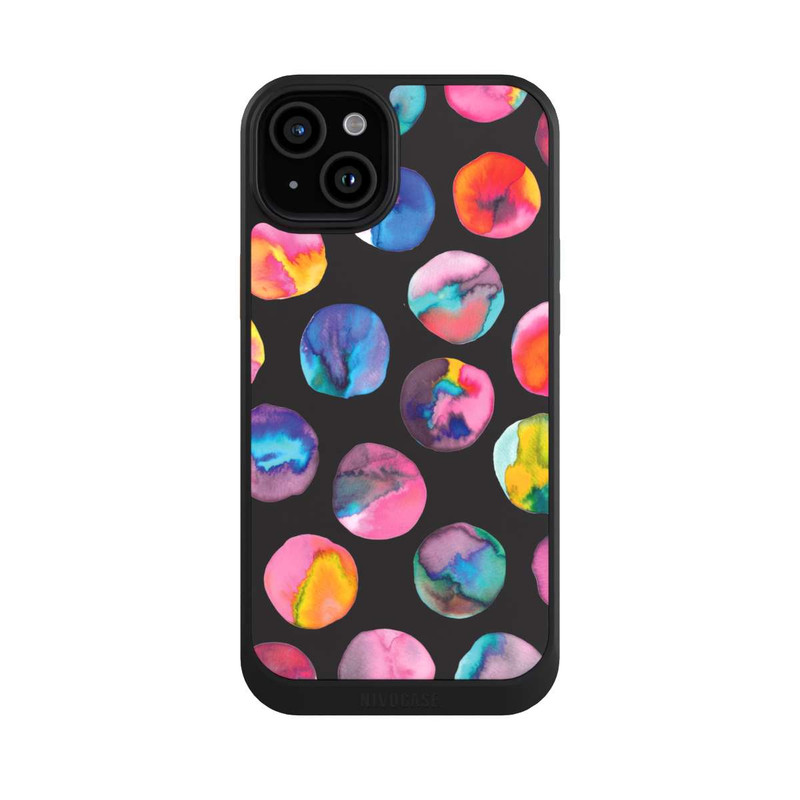 iPhone 15 Plus NIVOcore Marbres d'encre colorés points noirs