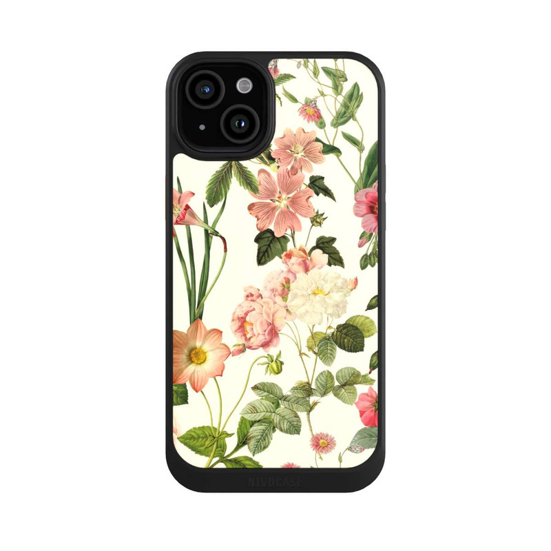 iPhone 15 Plus NIVOcore Fleurs sauvages sur jaune clair