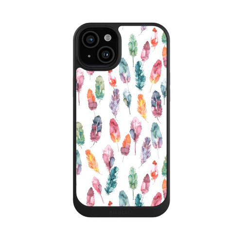 Apple iPhone 15 Plus NIVOcore Aquarellfedern Boho