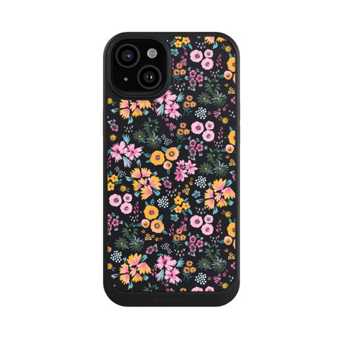 Apple iPhone 15 Plus NIVOcore Kleine bunte Blumen Schwarz 2