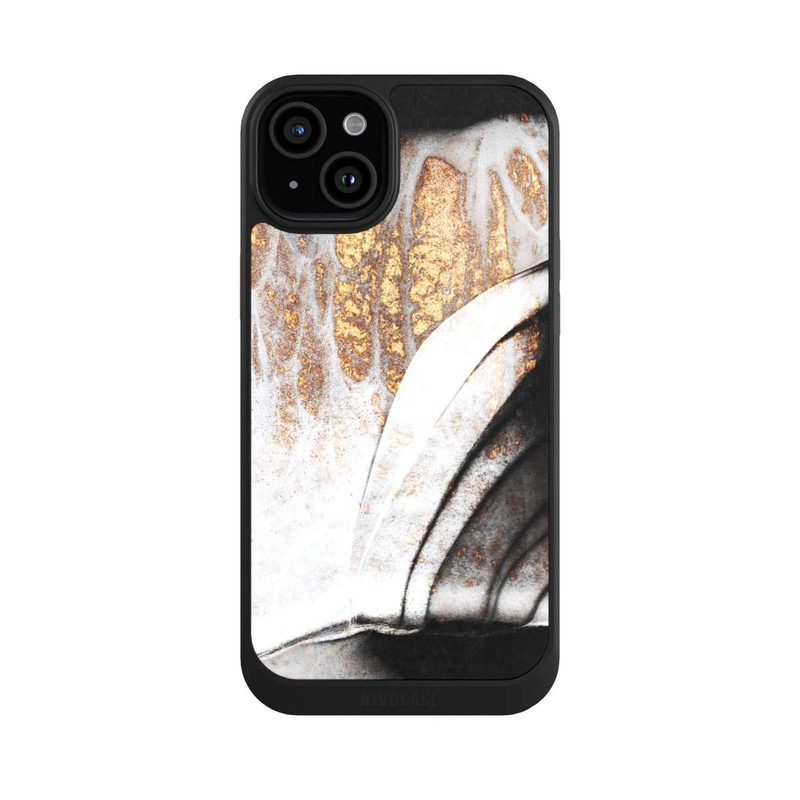 iPhone 15 Plus NIVOcore Veines noires et dorées