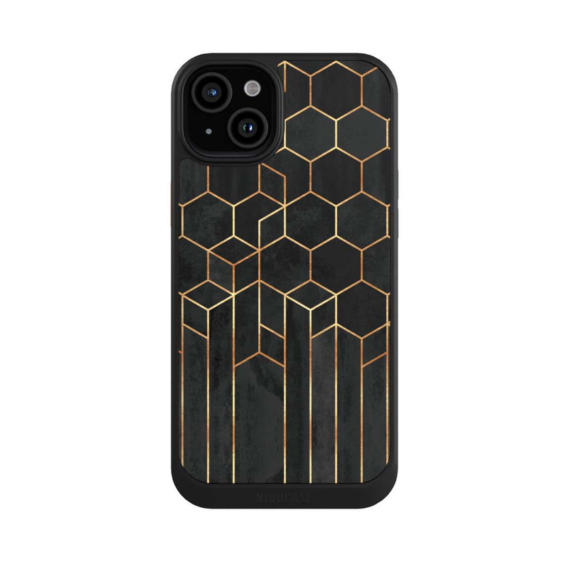 iPhone 15 Plus NIVOcore Hexagones noirs