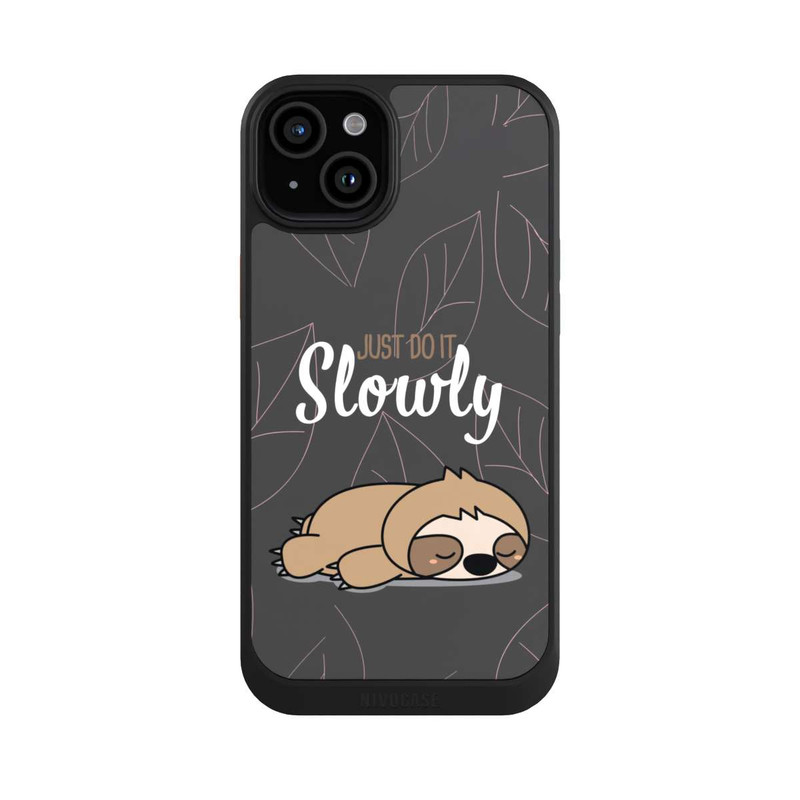 iPhone 15 Plus NIVOcore Just Do It Slowly Sloth Grey