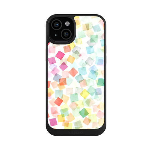 Apple iPhone 15 Plus NIVOcore Konfetti geometrische Plaids Regenbogen