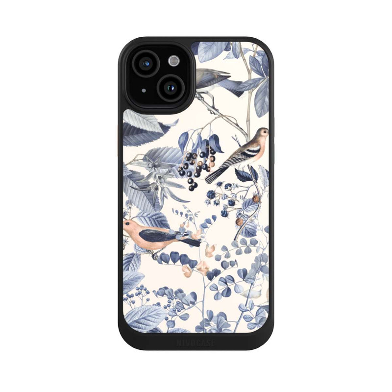iPhone 15 Plus NIVOcore Vögel und Beeren in Beige