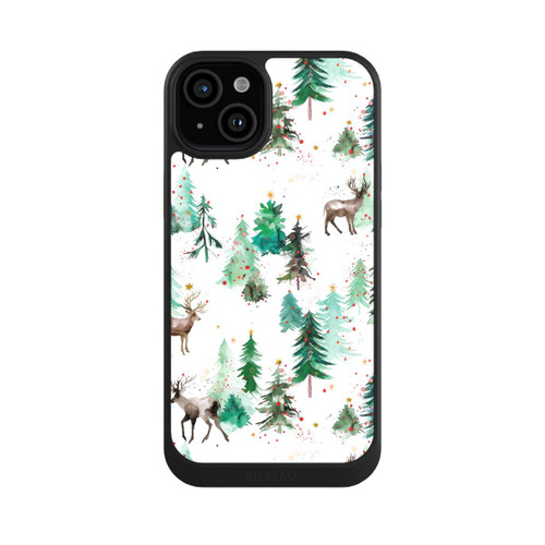 Apple iPhone 15 Plus NIVOcore Hirsche und Winterweihnachtsbäume