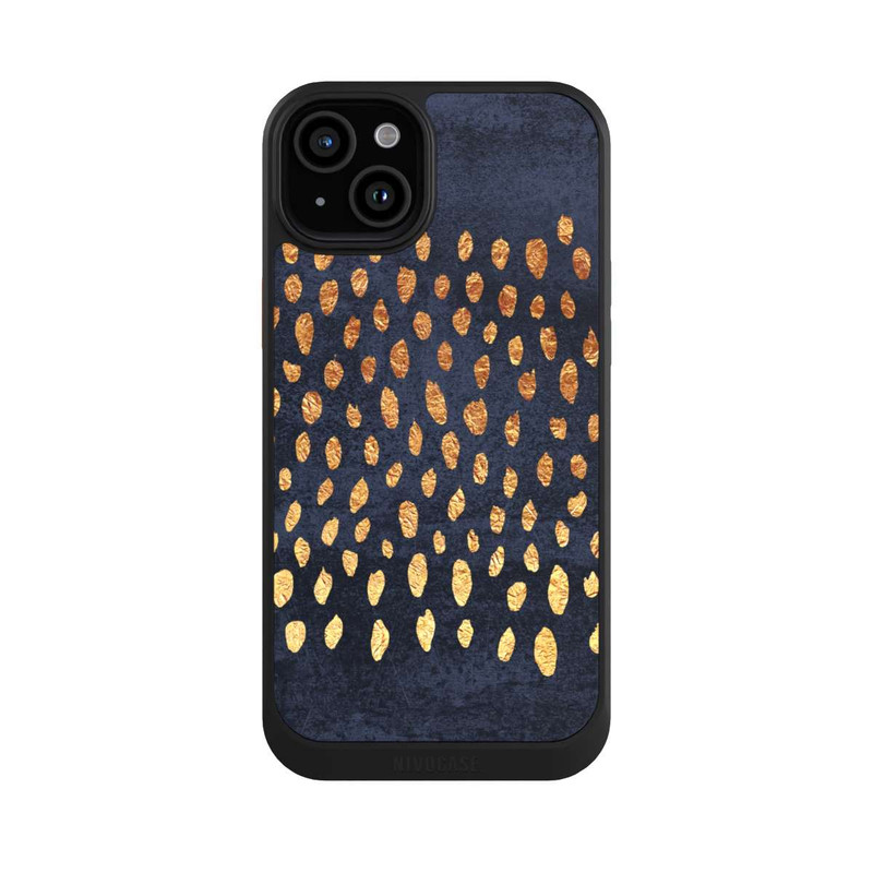 iPhone 15 Plus NIVOcore Muster Gold und Marine