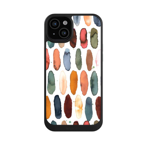 Apple iPhone 15 Plus NIVOcore Aquarellstriche aus mineralischem Terrakotta